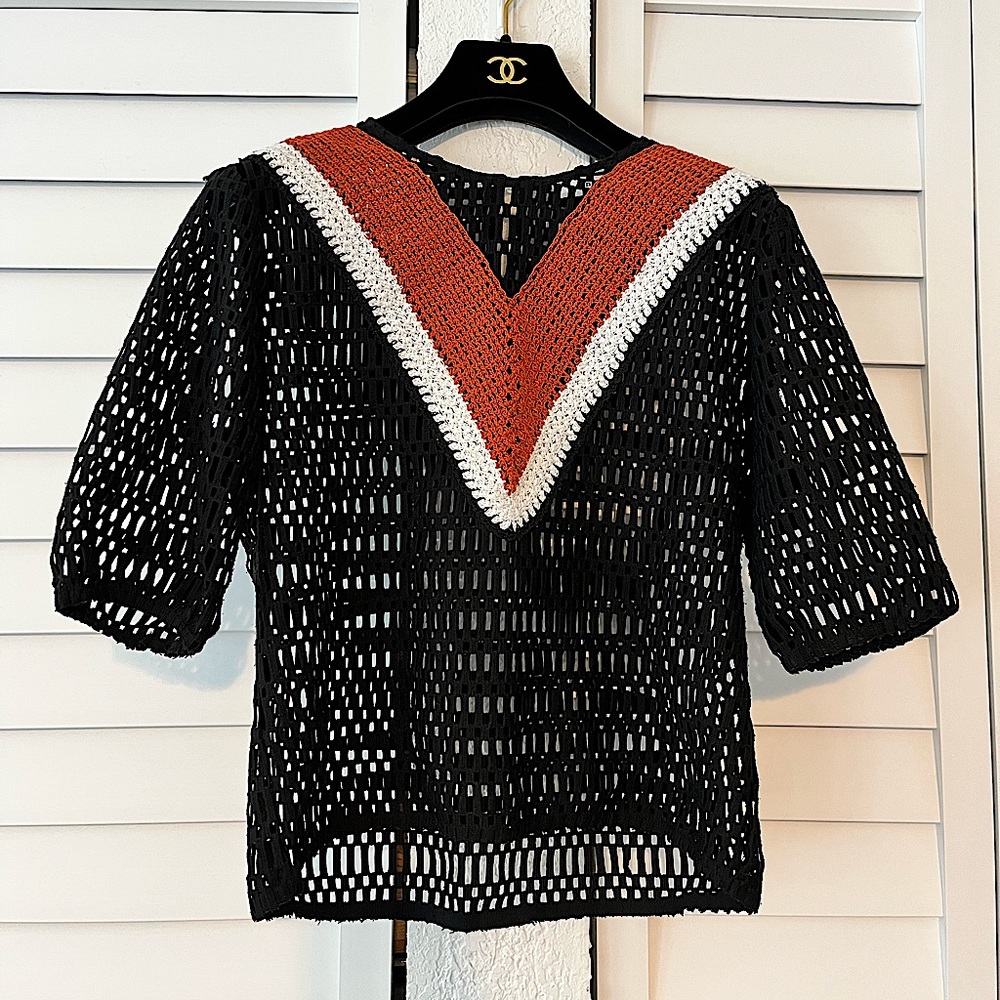 Sandro | Netted Crochet Top